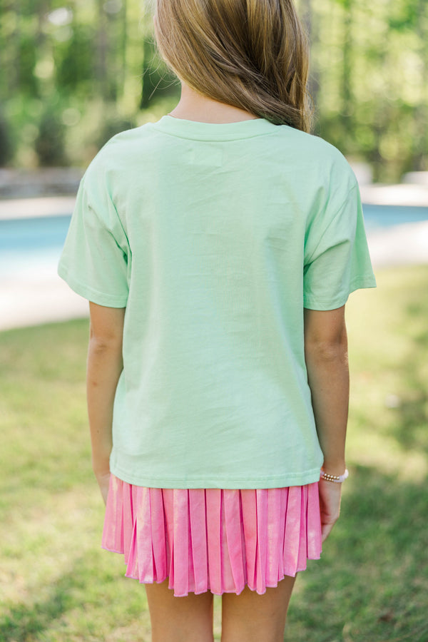 Girls: Seas The Day Mint Graphic Tee