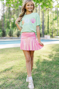 Girls: Seas The Day Mint Graphic Tee