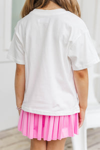 Girls: Surf Club White Graphic Tee