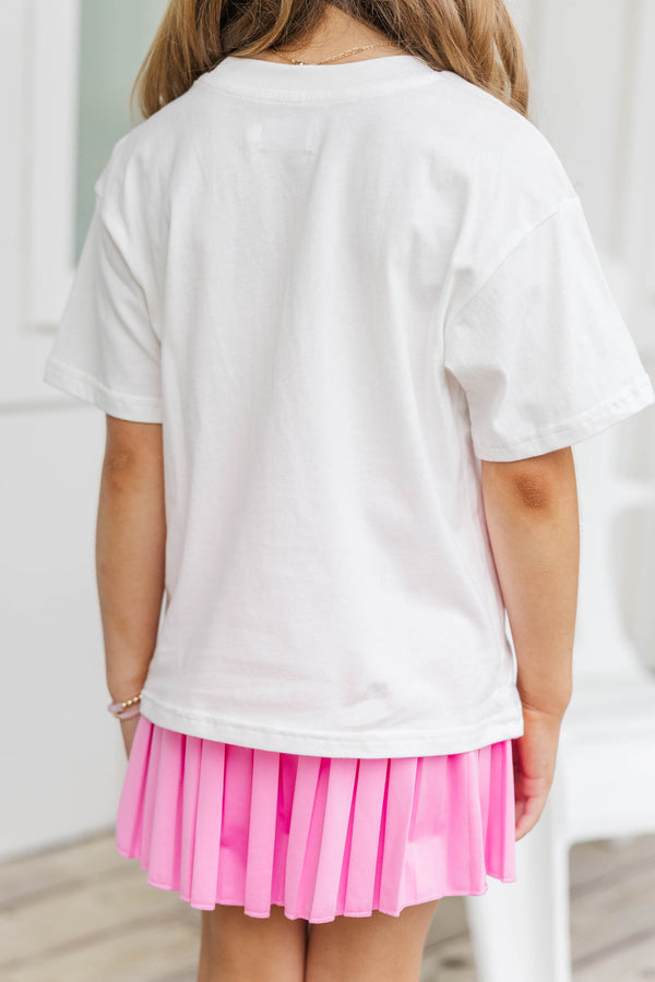 Girls: Surf Club White Graphic Tee
