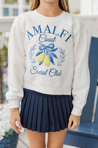 Girls: Amalfi Coast Social Club White Sweatshirt