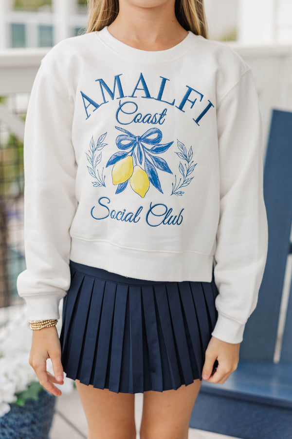 Girls: Amalfi Coast Social Club White Sweatshirt