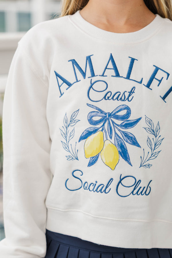 Girls: Amalfi Coast Social Club White Sweatshirt