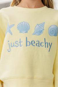 Girls: Just Beachy Yellow Embroidered Sweatshirt