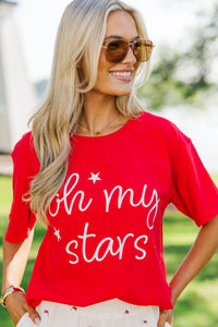 Oh My Stars Red Graphic Tee