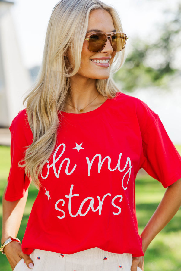 Oh My Stars Red Graphic Tee