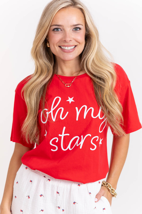 Oh My Stars Red Graphic Tee