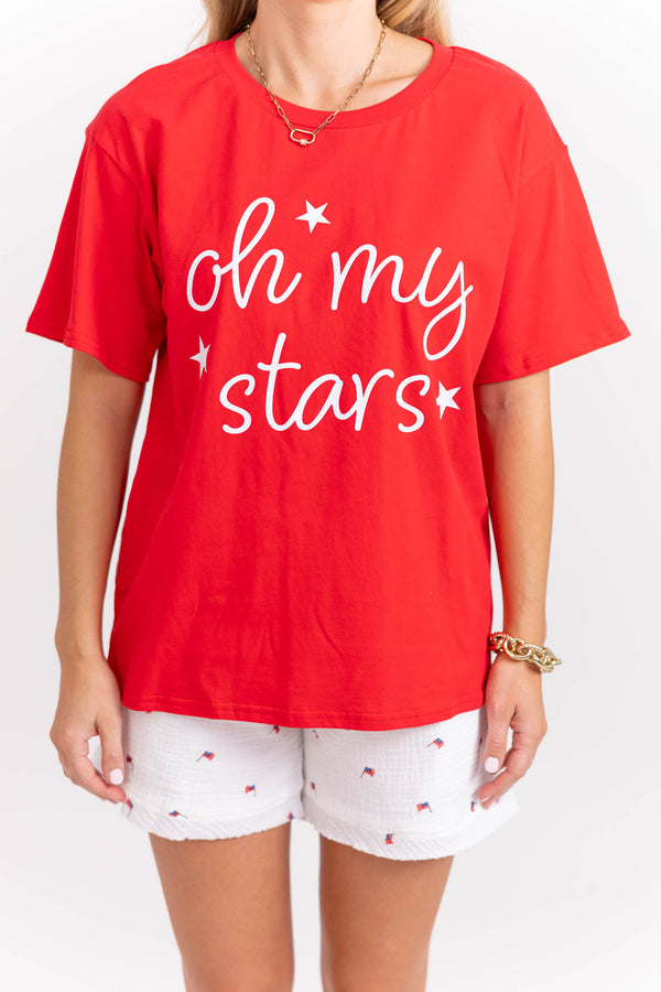 Oh My Stars Red Graphic Tee