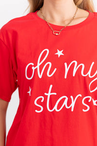 Oh My Stars Red Graphic Tee