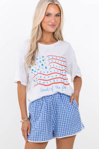 Willow Lane Light Blue Gingham Shorts