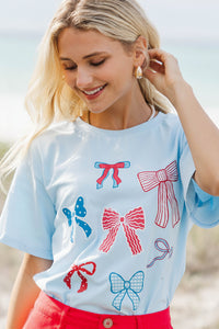 Patriotic Princess Light Blue Graphic Tee