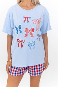 Patriotic Princess Light Blue Graphic Tee