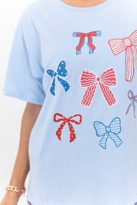 Patriotic Princess Light Blue Graphic Tee