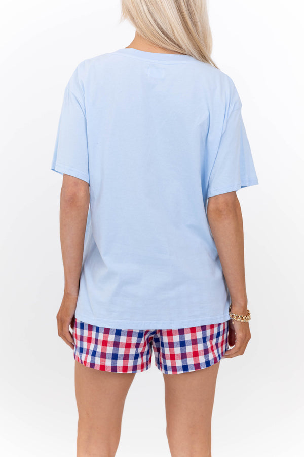 Patriotic Princess Light Blue Graphic Tee