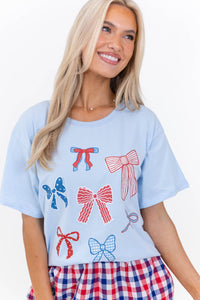Patriotic Princess Light Blue Graphic Tee