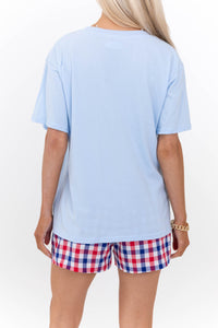 Patriotic Cowgirl Light Blue Graphic Tee