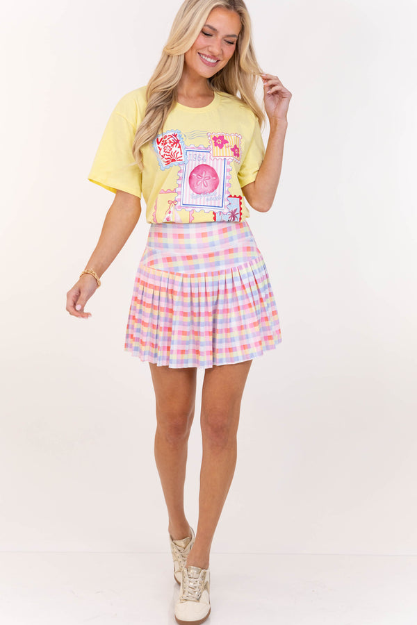 Postmarked Paradise Yellow Graphic Tee