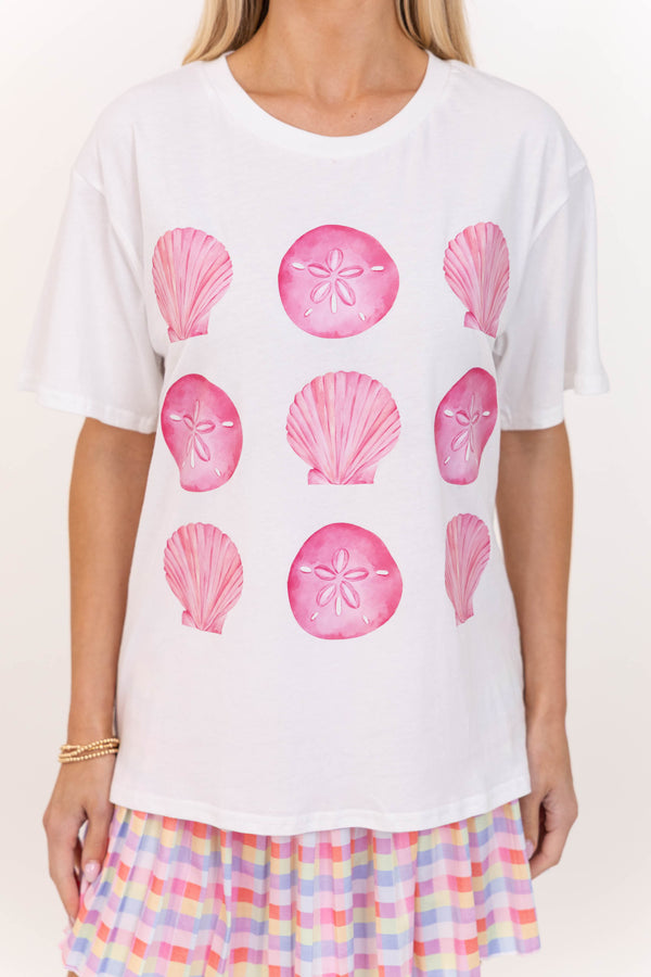 Seashells By The Seashore White Graphic Tee