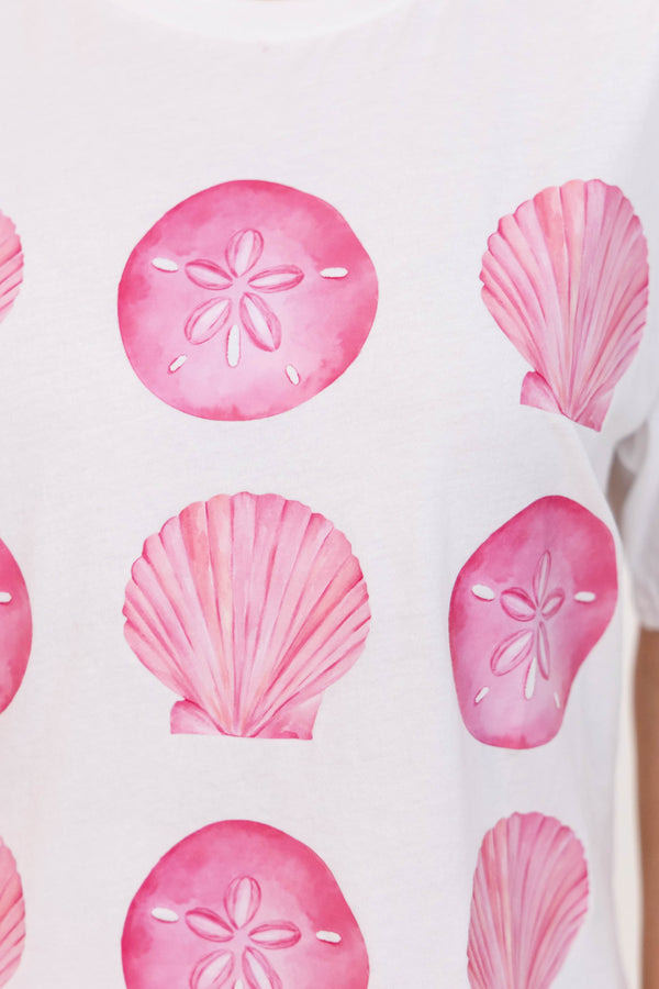 Seashells By The Seashore White Graphic Tee