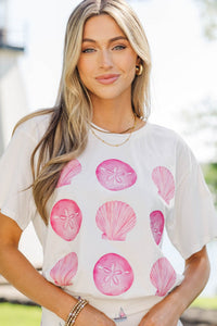 Seashells By The Seashore White Graphic Tee