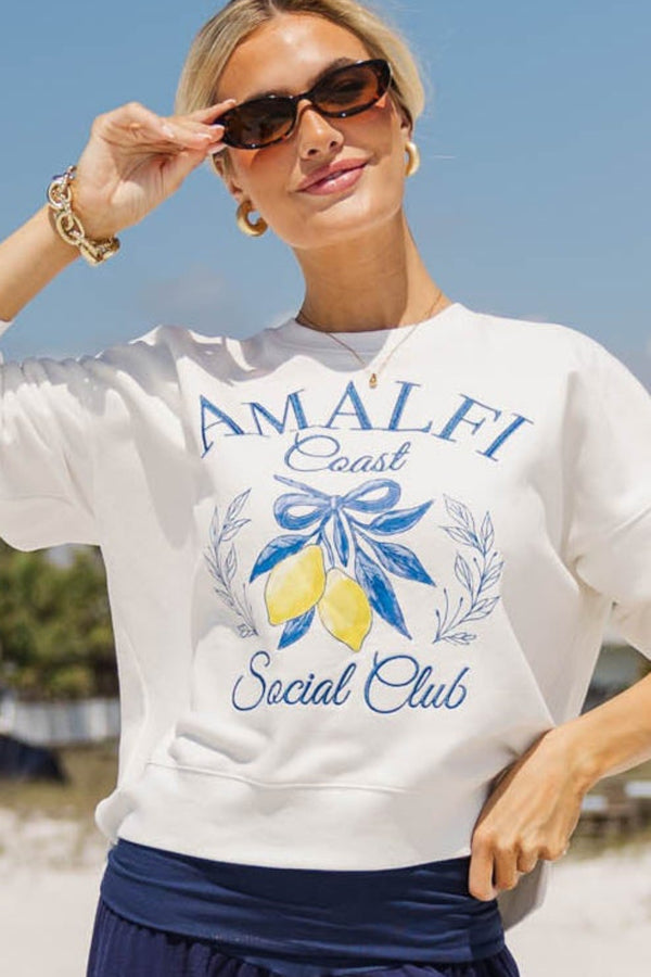 Amalfi Coast Social Club White Sweatshirt