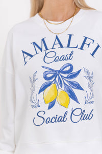 Amalfi Coast Social Club White Sweatshirt
