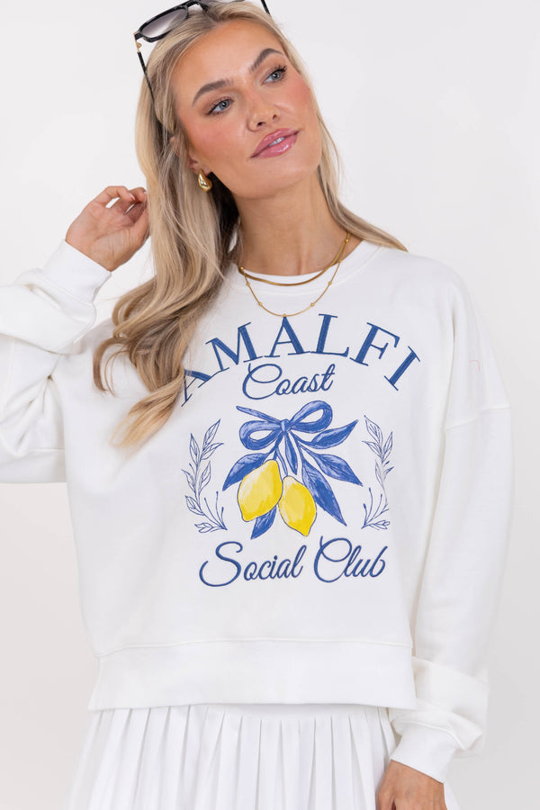 Amalfi Coast Social Club White Sweatshirt