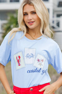 Coastal Girl Light Blue Graphic Tee