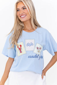 Coastal Girl Light Blue Graphic Tee