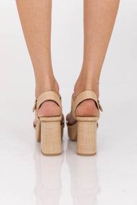 Picture Perfect Natural Raffia Heels