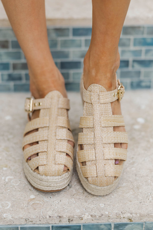 Simply Throw On Natural Sandals