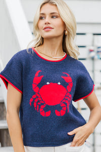 Daily Edit Navy Crab Sweater