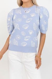 Signature Knit Light Blue Novelty Sweater