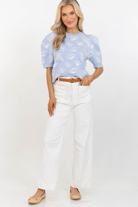 Signature Knit Light Blue Novelty Sweater