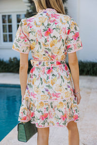 Trendsetter Cream Ditsy Floral Dress