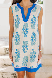Wear Anywhere Blue Medallion Dress