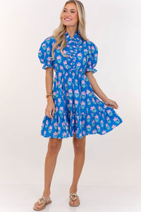 Casual Perfection Blue Floral Dress