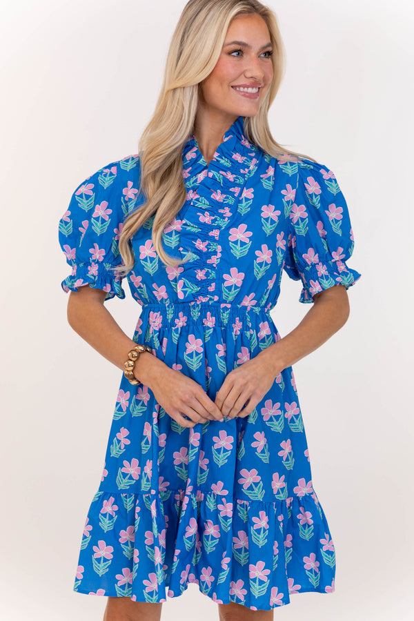 Casual Perfection Blue Floral Dress
