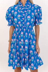 Casual Perfection Blue Floral Dress