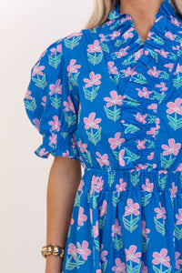 Casual Perfection Blue Floral Dress
