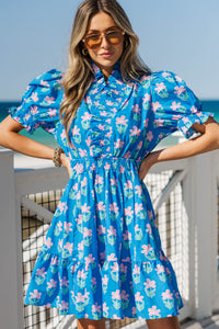 Casual Perfection Blue Floral Dress