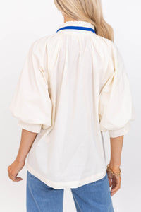 Springtime Charm White Embroidered Blouse