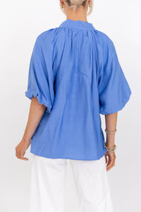 Lighthearted Blue Embroidered Blouse