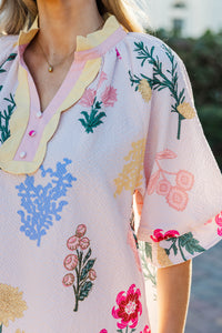 Throw It Together Blush Floral Blouse