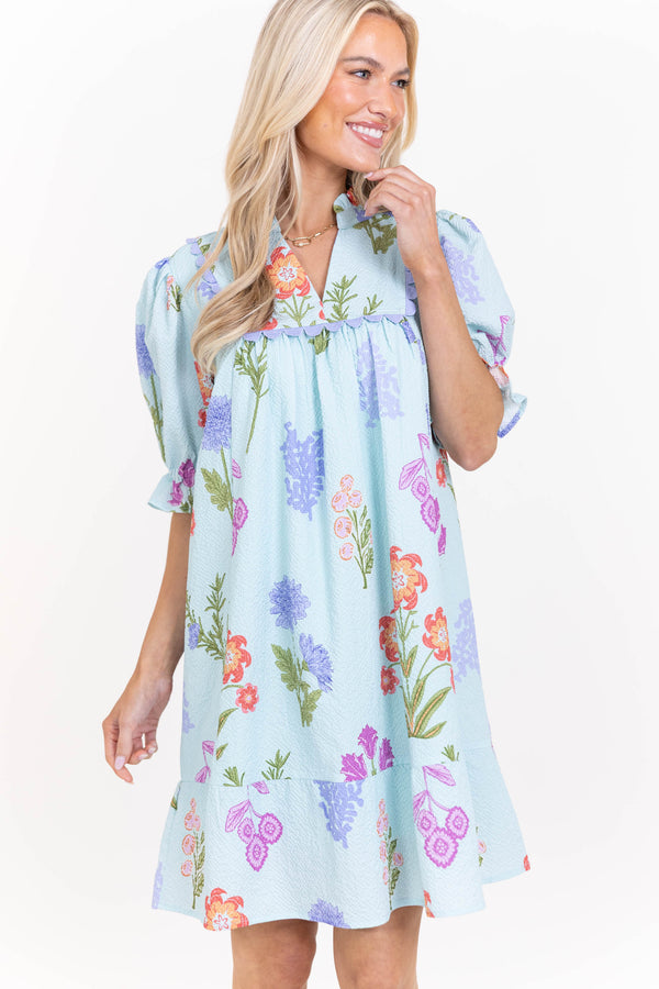 The Quick Change Mint Floral Dress