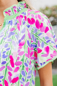 Softly Styled Green Floral Dress
