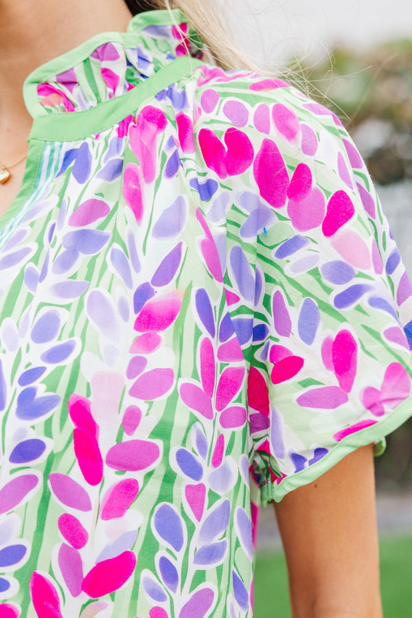 Softly Styled Green Floral Dress