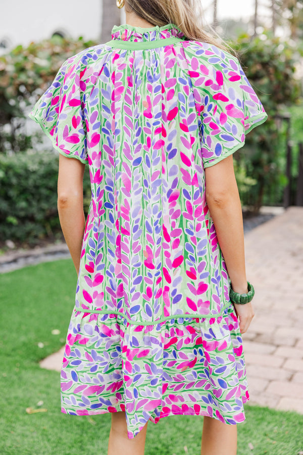 Softly Styled Green Floral Dress