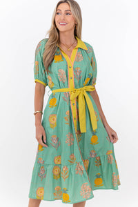 Relaxed With Intention Mint Medallion Midi Dress