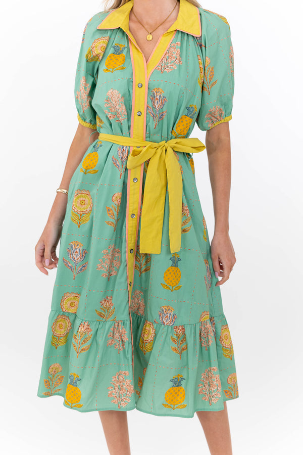 Relaxed With Intention Mint Medallion Midi Dress